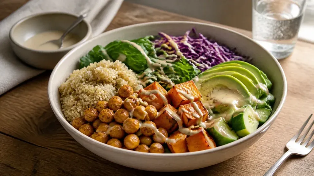 Plant-Based Dinner Ideas: Roasted Chickpea and Avocado Buddha Bowl