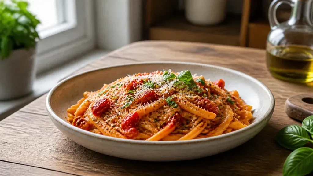 Simple Pasta Recipes: Roasted Red Pepper and Tomato Pasta