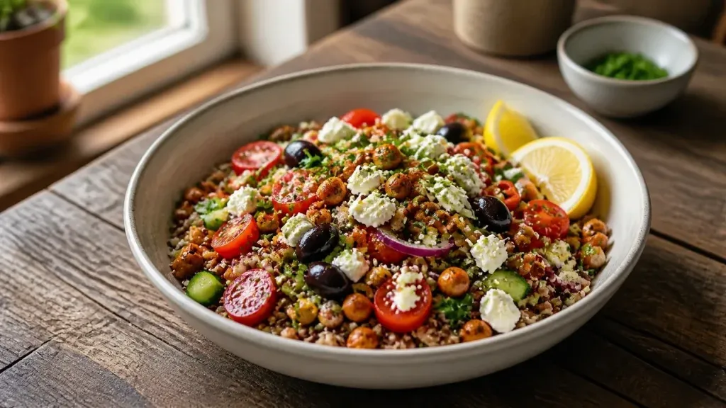 Quick Healthy Meals: Greek Chickpea and Feta Grain Bowls