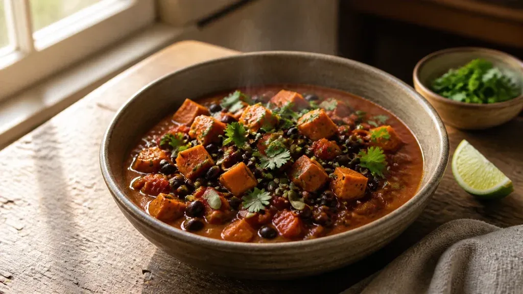 Plant-Based Dinner Ideas: Sweet Potato Black Bean Chili