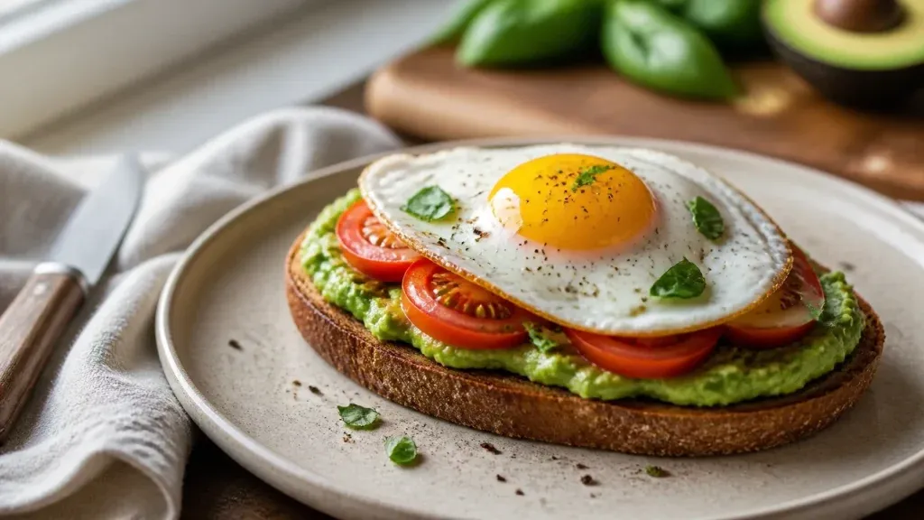 Easy Healthy Breakfasts: Savory Tomato Avocado Egg Toast