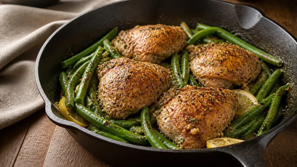 Keto Recipes for Beginners: Garlic Butter Chicken Thighs with Green Beans
