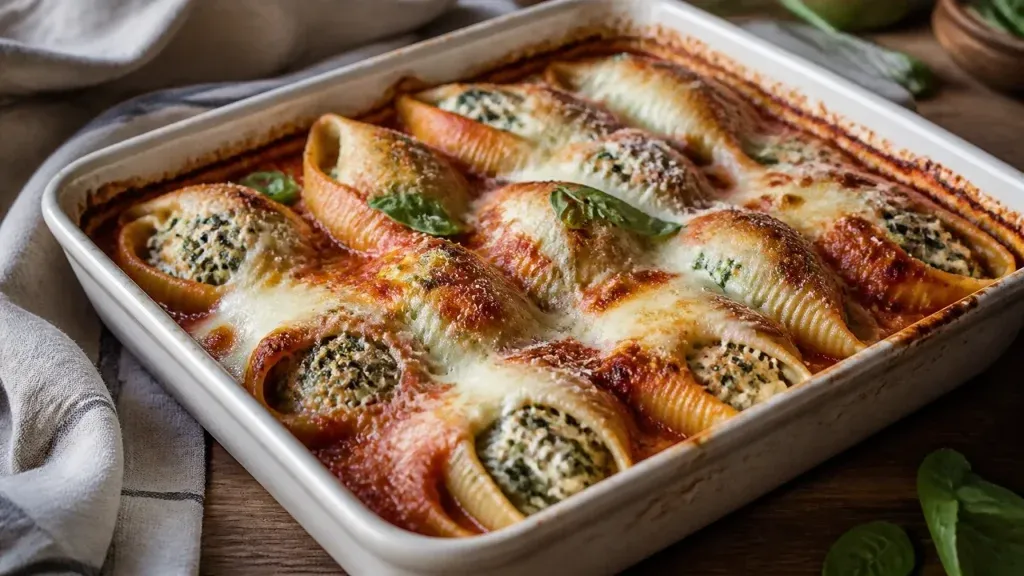 Simple Pasta Recipes: Spinach Ricotta Stuffed Shells with Marinara