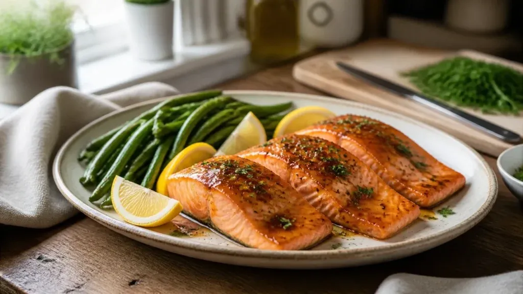 Easy Dinner Recipes: Maple Mustard Glazed Salmon Fillets